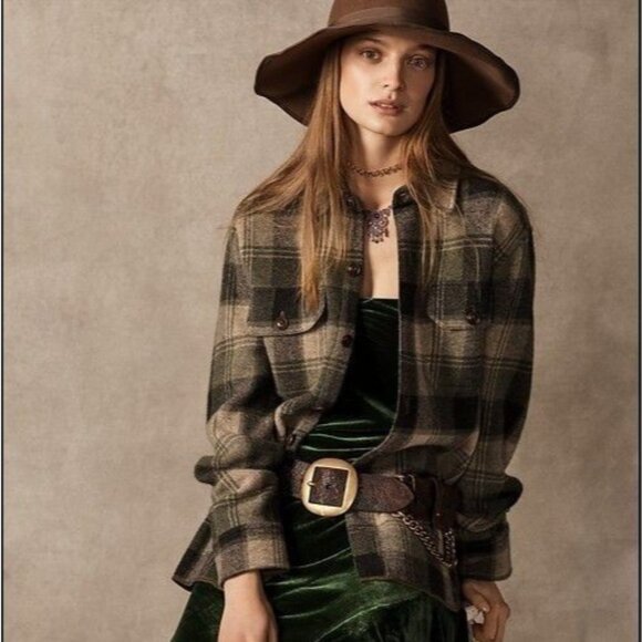 Ralph Lauren Purple Label 50th Anniversary Wool Cashmere Plaid Shacket  M - Picture 1 of 10